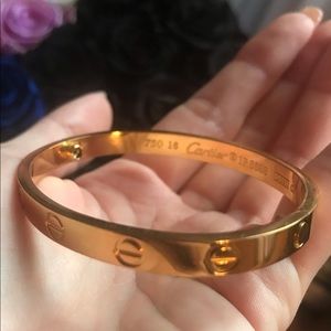 18k plated stainless steel love bracelet